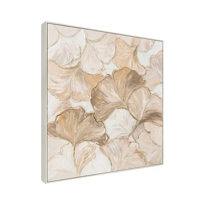 Gambar Informa Lukisan Kanvas Handmade Oil Paint Ginkgo 122.5x122.5 cm - Krem