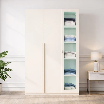 Gambar Stora Alexa Lemari pakaian 3 Pintu 120x50x195 cm - Putih