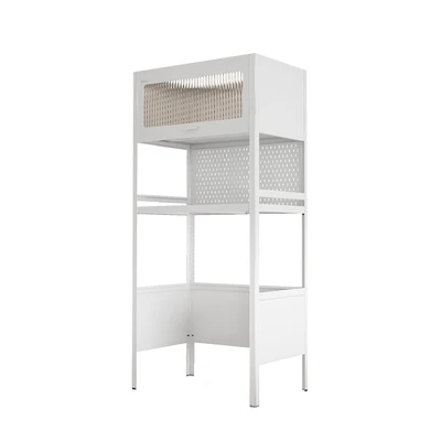 Gambar Stora Kabinet Mesin Cuci Dengan Pegboard - Putih