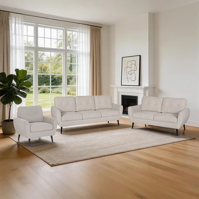 Gambar Informa Osaka Set Sofa Fabric - Cokelat Muda