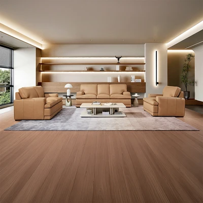 Gambar Ferrara Allen Set Sofa Kulit - Cokelat Tan