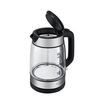 Gambar Klaz Teko Listrik Kaca 1.7 Liter 1000 Watt Transparan - Hitam