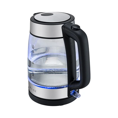 Gambar Klaz Teko Listrik Kaca 1.7 Liter 1000 Watt Transparan - Hitam