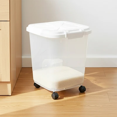 Gambar Culinart Tempat Beras Plastik 15 Liter Transparan - Putih