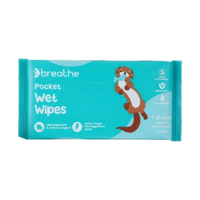 Gambar Breathe Tisu Basah 1 ply 7 Lembar Set 8 pcs - Putih