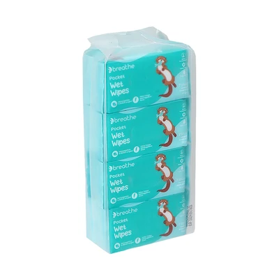 Gambar Breathe Tisu Basah 1 ply 7 Lembar Set 8 pcs - Putih