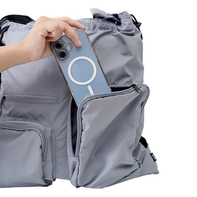 Gambar Ataru Tas Serut Dengan 2 Fungsi - Silver