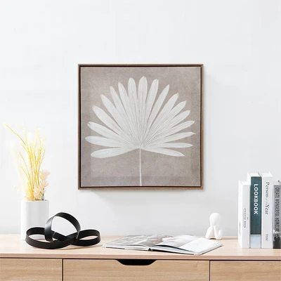 Gambar Informa Hiasan Dinding Kanvas Print Leaves 50x50 cm V1 - Cokelat/Krem