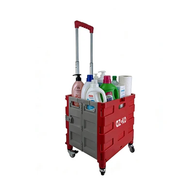 Gambar Azko Troli Lipat Portabel 4 Roda 25 kg - Merah