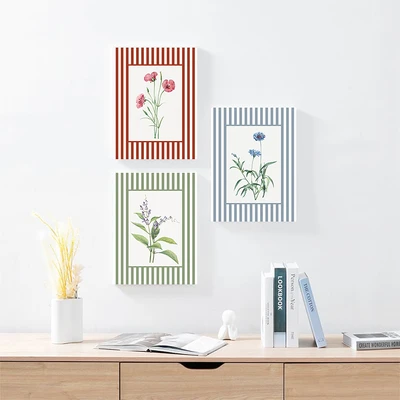 Gambar Informa Hiasan Dinding Kanvas Print Plants 30x40 cm Set 3 pcs - Mix