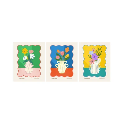 Gambar Informa Hiasan Dinding Kanvas Print Flower 30x40 cm Set 3 pcs - Mix