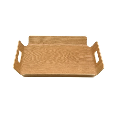 Gambar Cooking Color Shinji Nampan Saji Kayu Anti Slip Dengan Handle 39.5x28.5 cm - Cokelat Natural