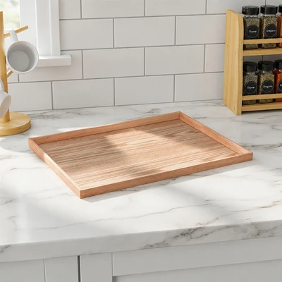 Gambar Cooking Color Shingo Nampan Saji Kayu Anti Slip 30x40 cm - Cokelat Natural