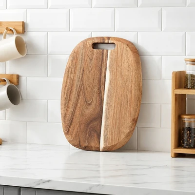 Gambar Cooking Color Ryota Talenan Kayu Rectangle 36x6.5x1.8 cm - Cokelat