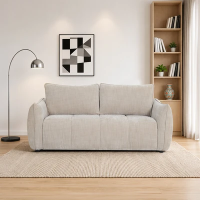 Gambar Informa Eloise Sofa Fabric 3 Seater - Krem Beige