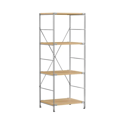 Gambar Stora Rak Modular Slim 4 Tingkat 50x41x130 cm - Cokelat Kayu
