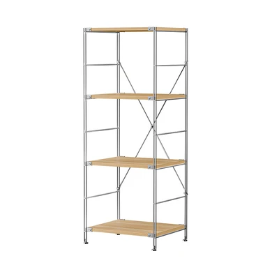 Gambar Stora Rak Modular Slim 4 Tingkat 50x41x130 cm - Cokelat Kayu