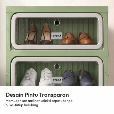 Gambar Stora Lemari Sepatu Lipat 4 Pintu  - Hijau