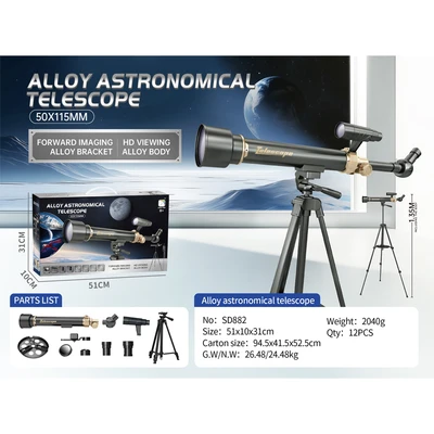 Gambar Kiddy Star Set Alloy Astronomical Telescope - Hitam