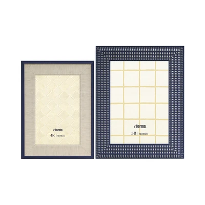 Gambar Informa Bingkai Foto Plastik 4R & 5R Set 2 Pcs - Briu/Krem Beige