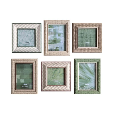 Gambar Informa Bingkai Foto Mix Size Set 6 Pcs - Hijau/Cokelat Natural