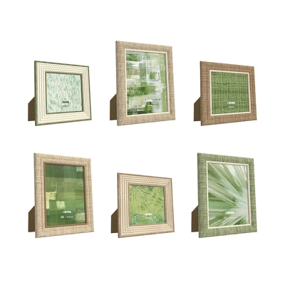 Gambar Informa Bingkai Foto Mix Size Set 6 Pcs - Hijau/Cokelat Natural