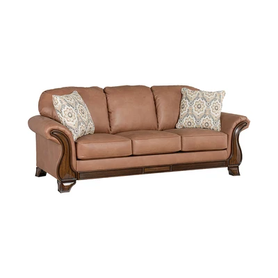 Gambar Ashley Miltonwood-2 Sofa Kulit 3 Seater - Cokelat