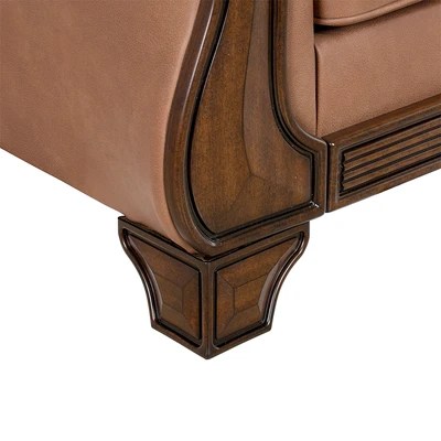 Gambar Ashley Miltonwood-2 Sofa Kulit 3 Seater - Cokelat