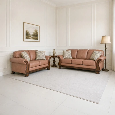 Gambar Ashley Miltonwood-2 Set Sofa Kulit 2 & 3 Seater - Cokelat