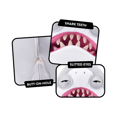 Gambar Fuggler Boneka Plush Collab Jaws 50th Anniversary 24 Cm - Abu-abu/putih