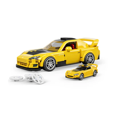 Gambar Mattel Brick Shop Hot Wheels 07 Honda S2000 Set 257 Pcs - Kuning