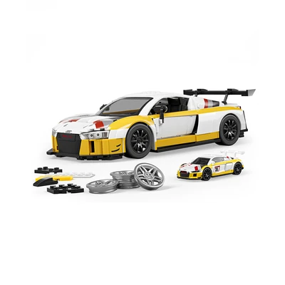 Gambar Mattel Brick Shop Hot Wheels 15 Audi R8 Lms Set 820 Pcs - Kuning/putih