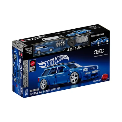 Gambar Mattel Brick Shop Hot Wheels 94 Audi Avant Rs2 Set 253 Pcs - Biru