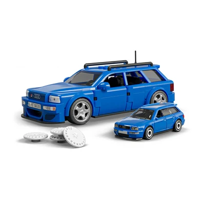 Gambar Mattel Brick Shop Hot Wheels 94 Audi Avant Rs2 Set 253 Pcs - Biru