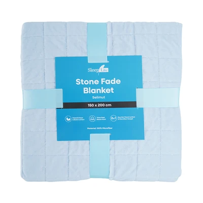 Gambar Sleeplite 150x200 cm Selimut Microfiber Stone Fade - Biru