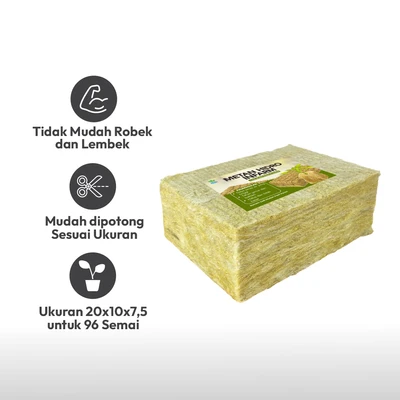 Gambar Infarm Rockwool Media Tanam Hidroponik 96 Semai - Cokelat