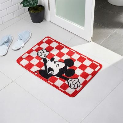 Gambar Disney Mickey Mouse Keset Kamar Mandi Checkered 40x60 cm - Merah