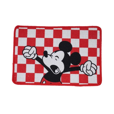Gambar Disney Mickey Mouse Keset Kamar Mandi Checkered 40x60 cm - Merah
