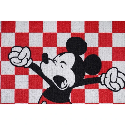 Gambar Disney Mickey Mouse Keset Kamar Mandi Checkered 40x60 cm - Merah