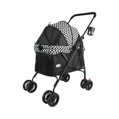 Gambar Pet Kingdom Stroller Hewan Checkerboard - Hitam