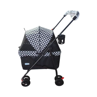 Gambar Pet Kingdom Stroller Hewan Checkerboard - Hitam