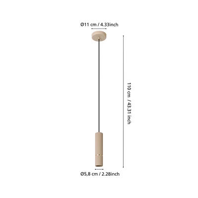 Gambar Eglo Caminia Lampu Gantung GU10 - Cokelat Sand