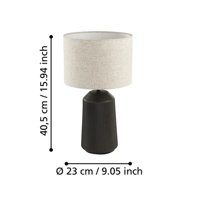 Gambar Eglo Capalbio Lampu Meja E27 - Abu-Abu