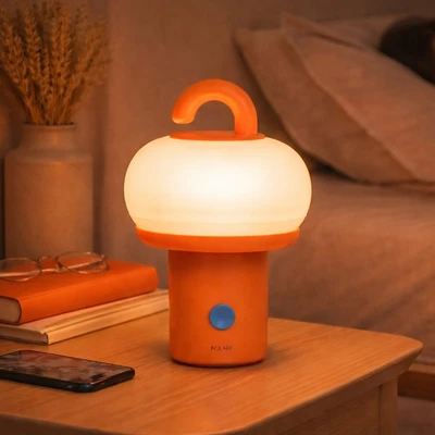 Gambar Eglare Lampu Tidur LED Rechargeable 1 Watt Loopy - Oranye/Putih