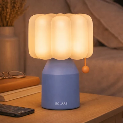 Gambar Eglare Lampu Tidur LED Rechargeable 1 Watt Puffy - Biru Tua