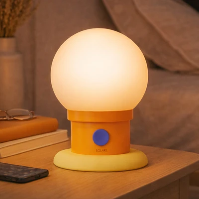 Gambar Eglare Lampu Tidur LED Rechargeable 1 Watt Globe - Oranye/Putih