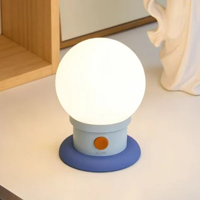 Gambar Eglare Lampu Tidur LED Rechargeable 1 Watt Globe - Biru Muda/Putih