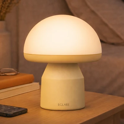 Gambar Eglare Lampu Tidur LED Rechargeable 1 Watt Mushie - Kuning/Putih