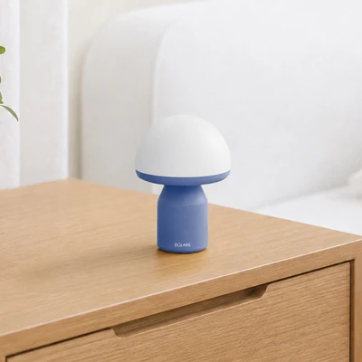 Gambar Eglare Lampu Tidur LED Rechargeable 1 Watt Mushie - Biru/Putih