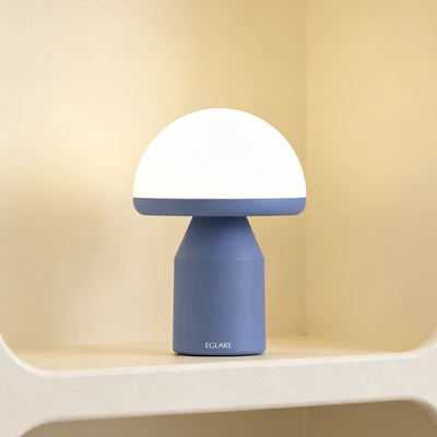 Gambar Eglare Lampu Tidur LED Rechargeable 1 Watt Mushie - Biru/Putih